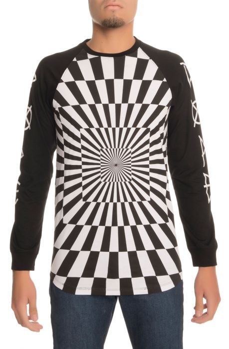 The Delirium LS Raglan Tee in Black and White Black and White