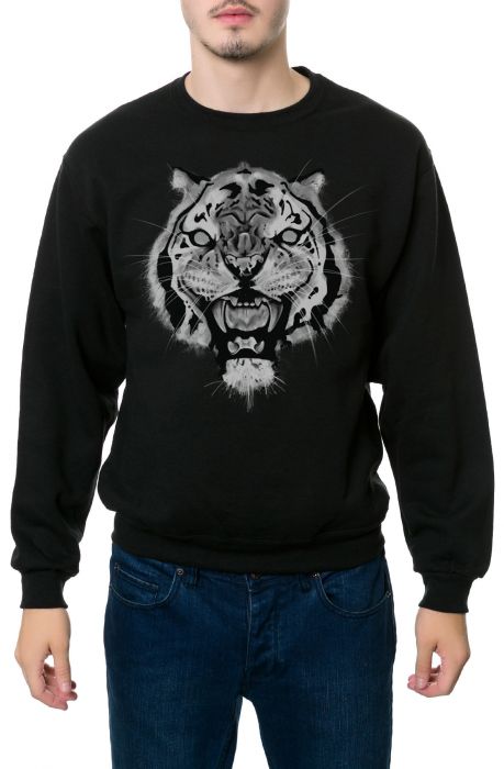 The Painted Tiger Crewneck Sweatshirt in Black