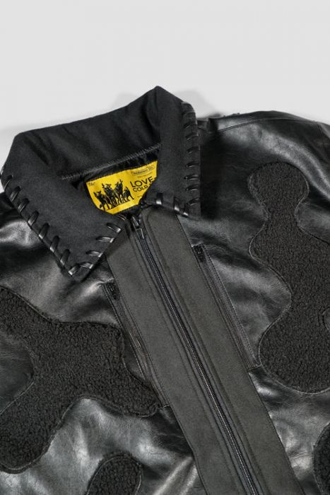 Faux Fur Vegan Leather Camouflage Jacket