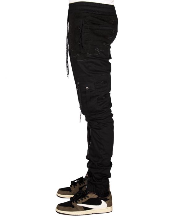 THE HIDEOUT CLOTHING Blossom Cargo Joggers Pants HDTCLTHNG-5B9211-BLACK ...