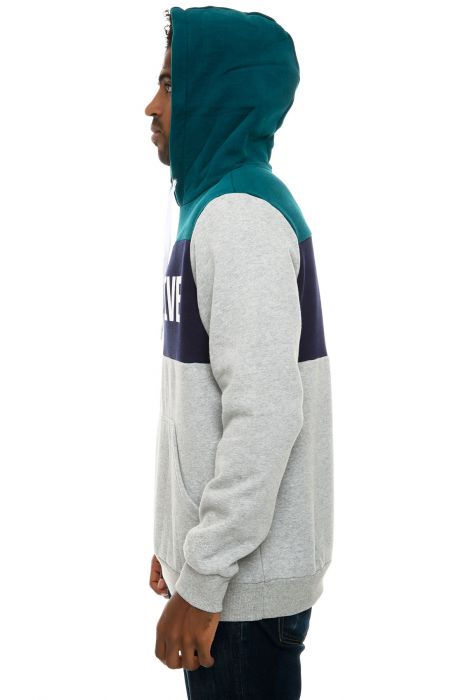 The Squad Pullover Hoodie in Athletic Heather & Teal