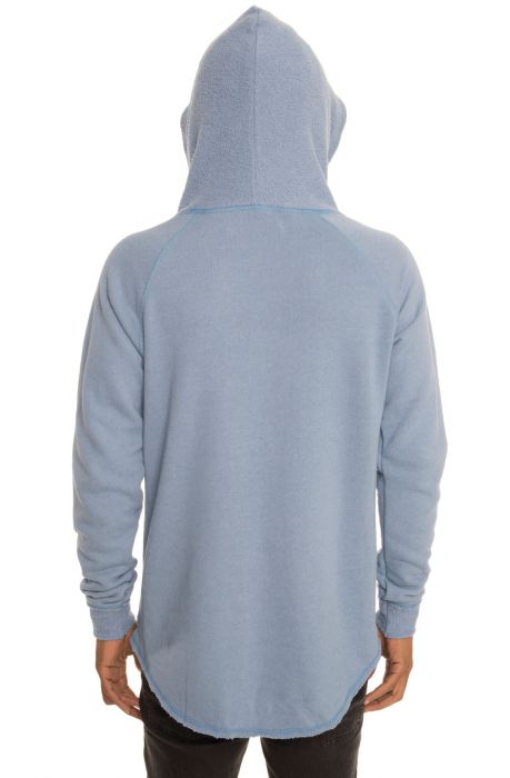The Raw Edge French Terry Pullover Hoodie in Denim