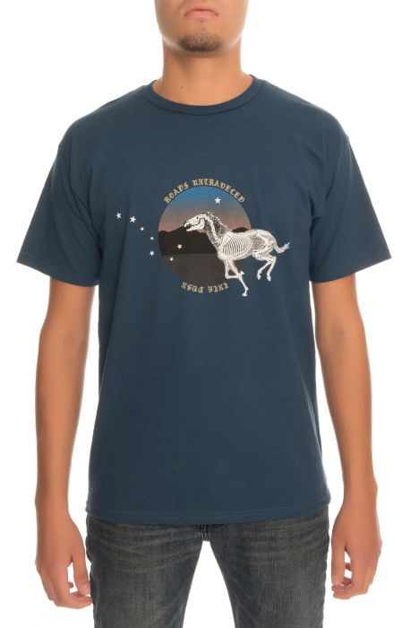 The Riding With Death Tee in Blue