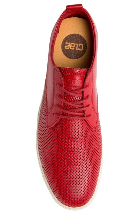 The Ellington Ruby Perf Leather Shoes in Red