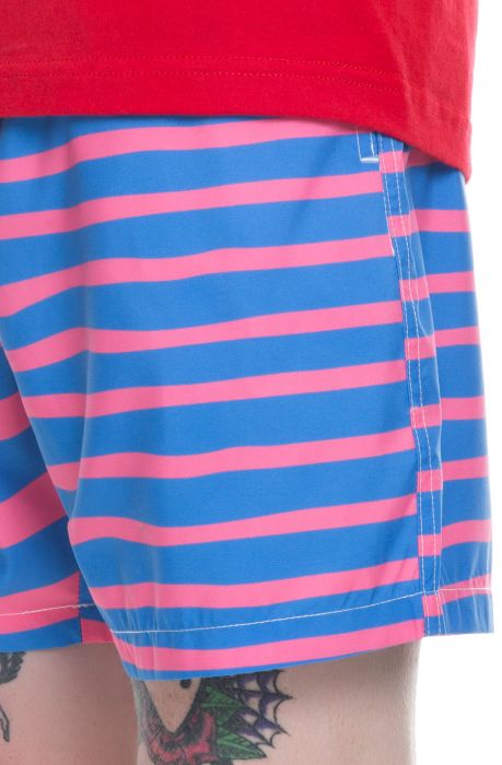 The Double Stripe Boardshorts in Pink and Blue