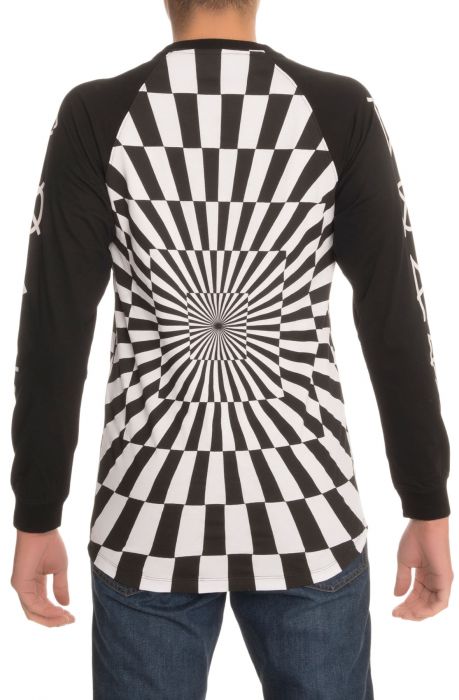 The Delirium LS Raglan Tee in Black and White Black and White