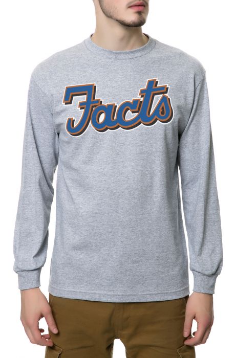 The Facts Long Sleeve Tee in Heather Grey