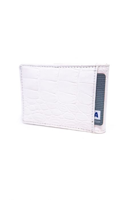 Mint Croc White Mag Wallet