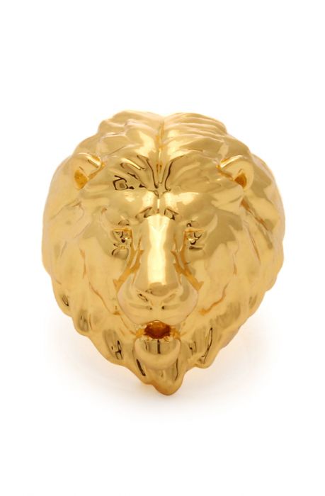 The Jungl Julz 18K Gold Lion Ring 8 in Gold