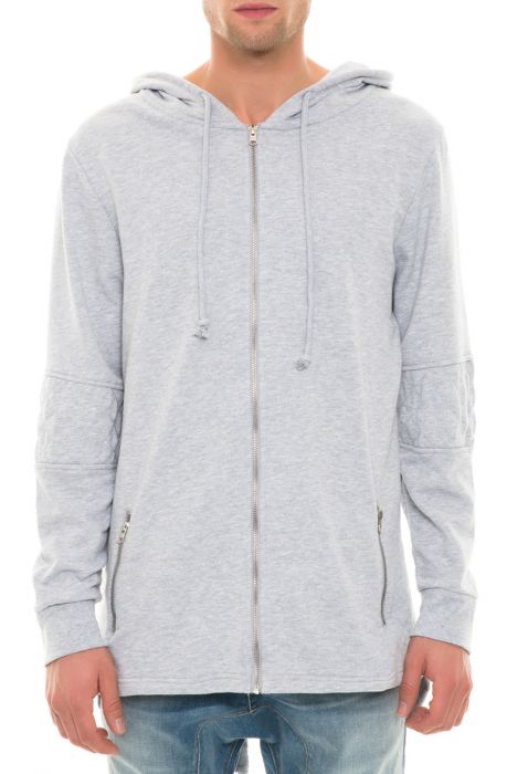 The Orin Fishtail Cape Hoodie in Heather Grey