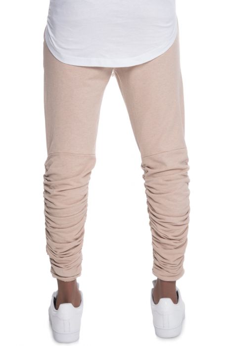 The Santos Rouched Leg Jogger Sweats in Taupe
