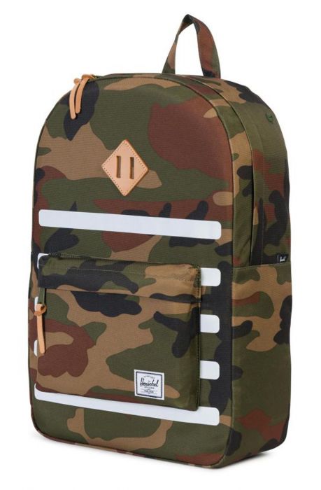 The Heritage Backpack in Camo and White Stripes