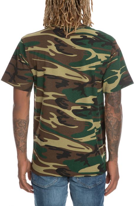 The Ghouli Oversized Boxfit Camo Tee in Woodland Green