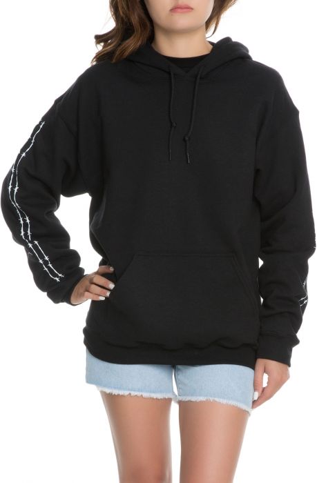 The On The Wire Pullover Hoodie in Black