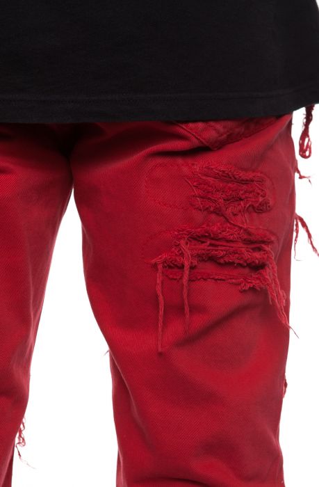 The Twill Rip and Repair Cut Off in Shredded Red