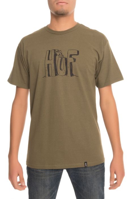 The Spike HUF Block Letters Tee in Olive