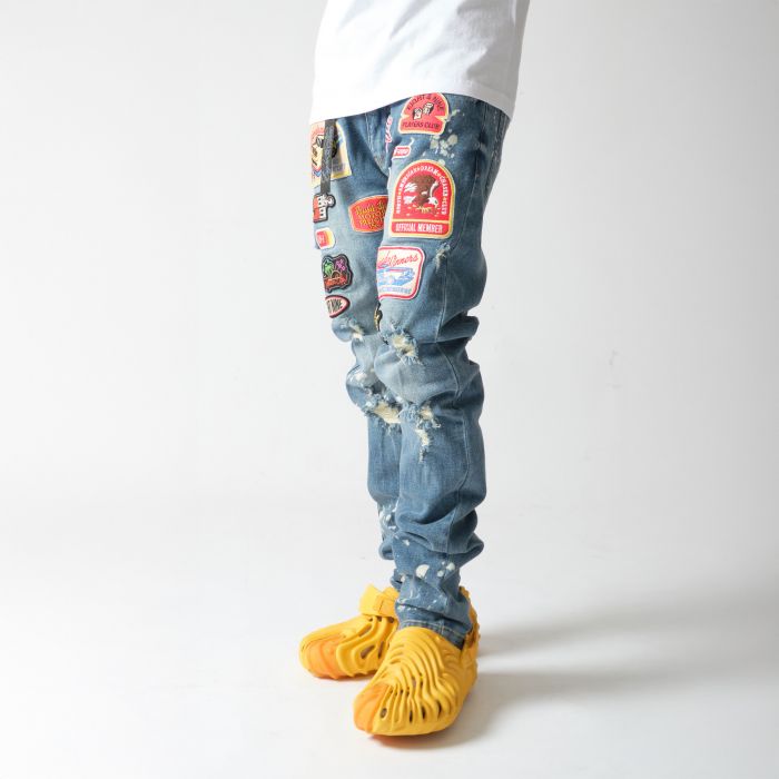 8&9 MFG Co. On 1 Patch Denim Jeans Blue JSON1BLU-BLUE - Karmaloop
