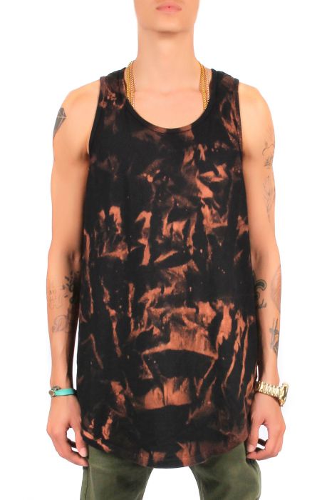 The Galaxy Elongated High Low Tank (Black/Copper)
