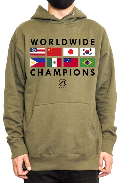 The Mint Flags 2 Pullover Hoodie in Olive