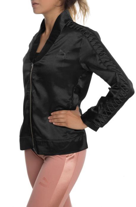 The Satin Lux T7 Jacket in Black