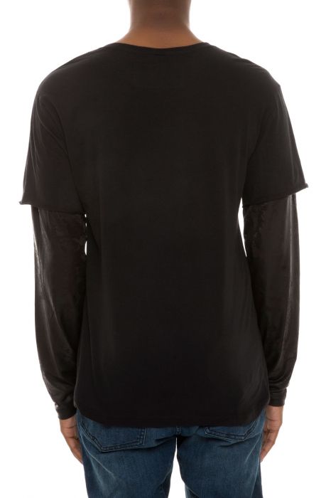 The Snake Sleeve Double Layer Tee in Black