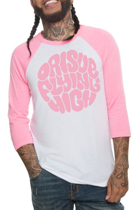 The Fly High Bubble Raglan in Neon Pink and White (Pink Sleeves)