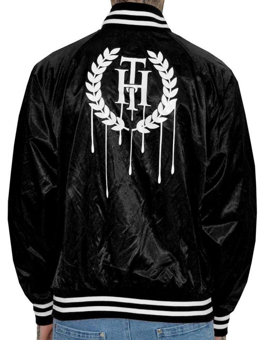 THE HIDEOUT CLOTHING Dripping Bomber Jacket HDTCLTHNG-485B37 ...