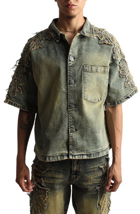 Tribal Patch Denim Shirt 