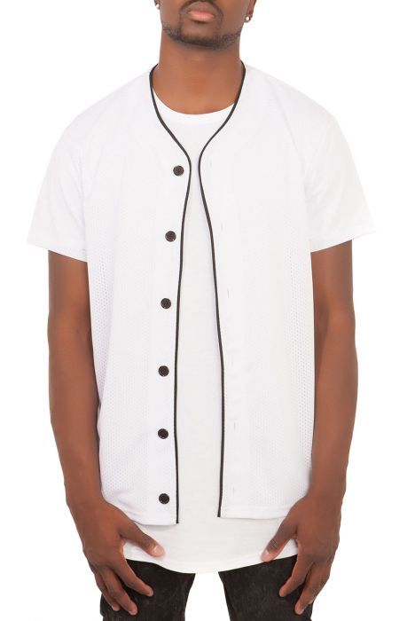The White Mesh Baseball Jersey in White