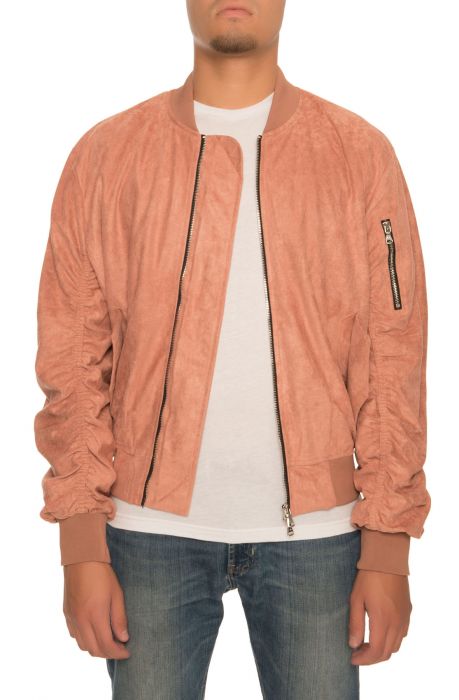The Bird Bomber in Salmon Suede