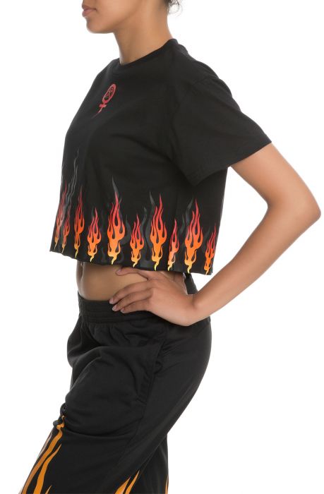 The Litty Cropped BF Tee in Black