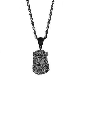 The Micro Jesus Necklace (Black)
