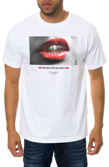 The Gold Grillz Tee in White