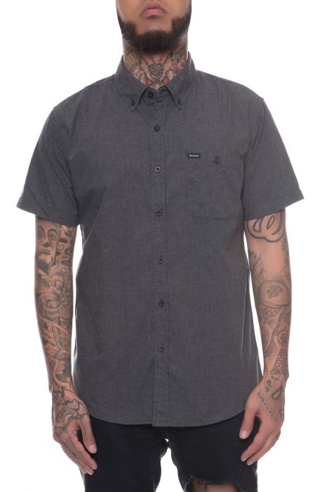 The Central SS Buttondown Shirt in Heather Black