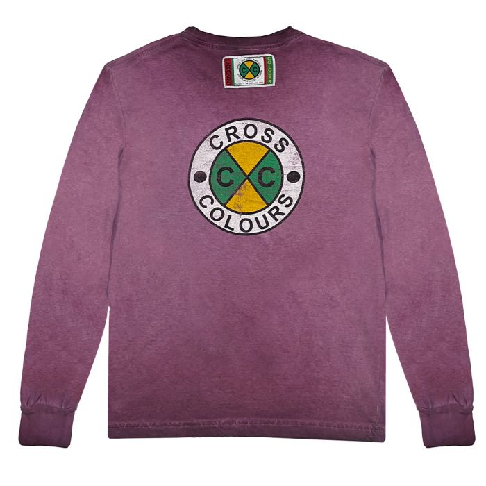 Cross Colours Cross Colours Vintage Circle Logo Long Sleeve Tshirt - Vintage Amethyst CL11317VCX-PR - Karmaloop