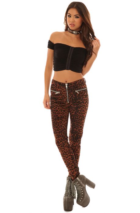 leopard velvet pants
