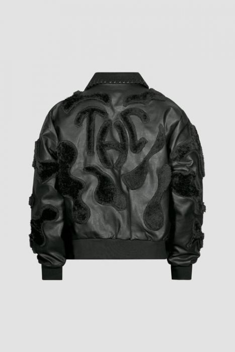 Faux Fur Vegan Leather Camouflage Jacket