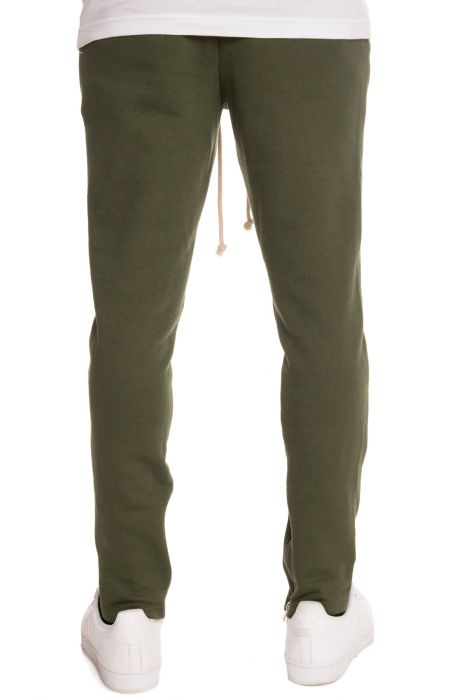 The Paneled Slim Jogger Sweats in Olive