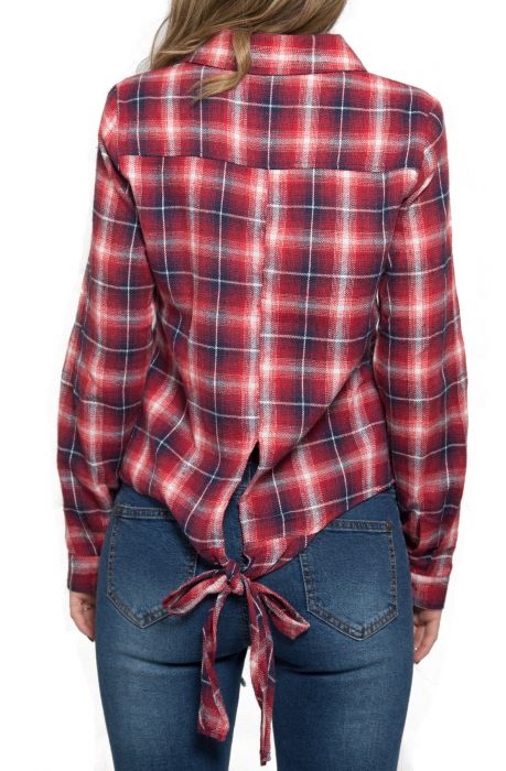 The Rose Fishtail Flannel Shirt in Red