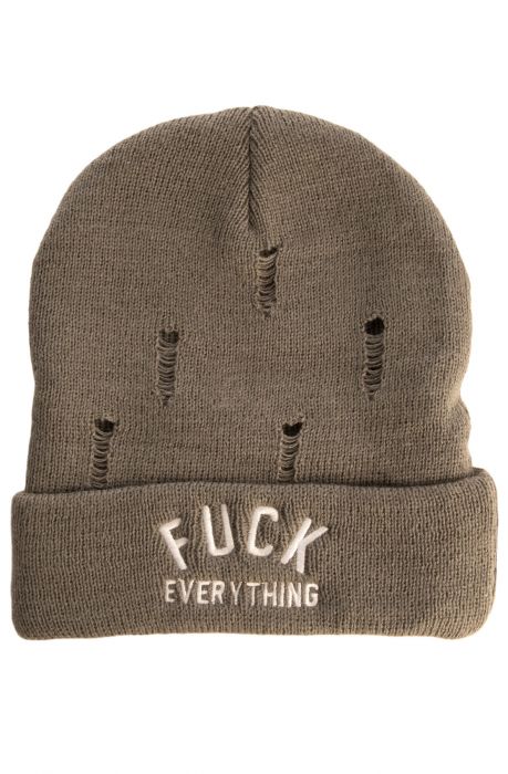 The FE Authentic Ripped Beanie in Grey