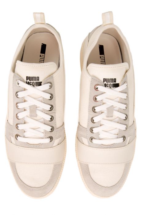 The Puma x MCQ Serve Lo Sneaker in Star White and Whisper White