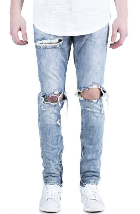 CRYSP Denim Jeans Pacific Shredded Knee Stone Wash