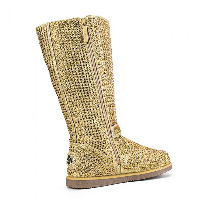 Women's Mid-Calf Studded Boot Urban Buckle Glitter