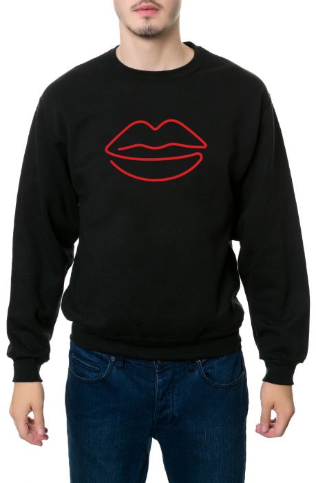 The Lips Crewneck Sweatshirt in Black