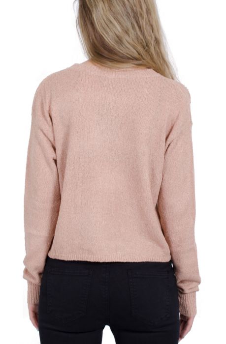Vintage Distressed Knit Top in Light Mauve