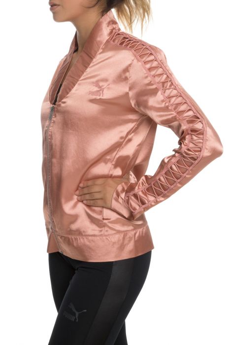 The Satin Lux T7 Jacket in Cameo Brown