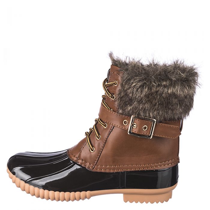 Women's Leather Fur Boot Duck-01