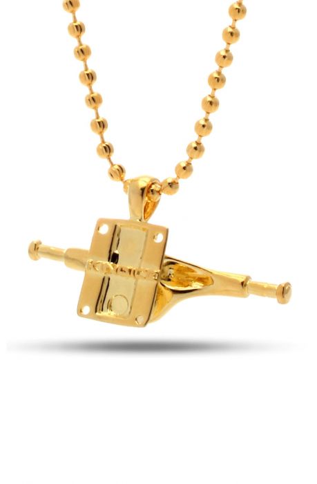 The King Ice 14K Gold Skateboard Truck Necklace in Gold
