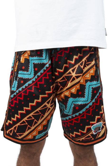 MITCHELL & NESS Grizzlies Game Day Tribal Pattern Shorts PSHR4837 ...