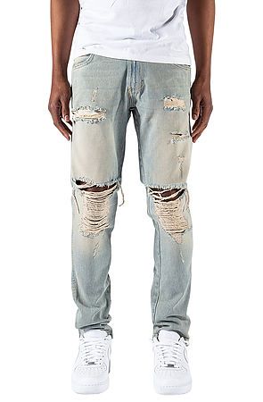 ENSLAVED Distressed Antique Wash Tapered Jeans K1TAPDIN - Karmaloop